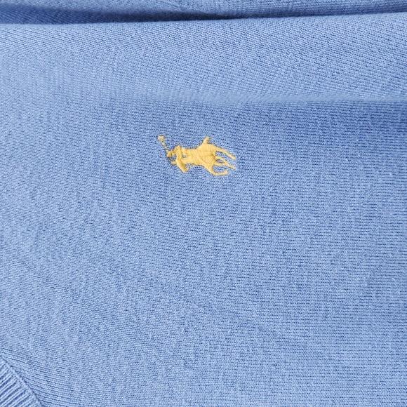 Polo Ralph Lauren V Neck Pima Cotton Pullover Sweater Powder Blue Classic Large - Picture 3 of 5